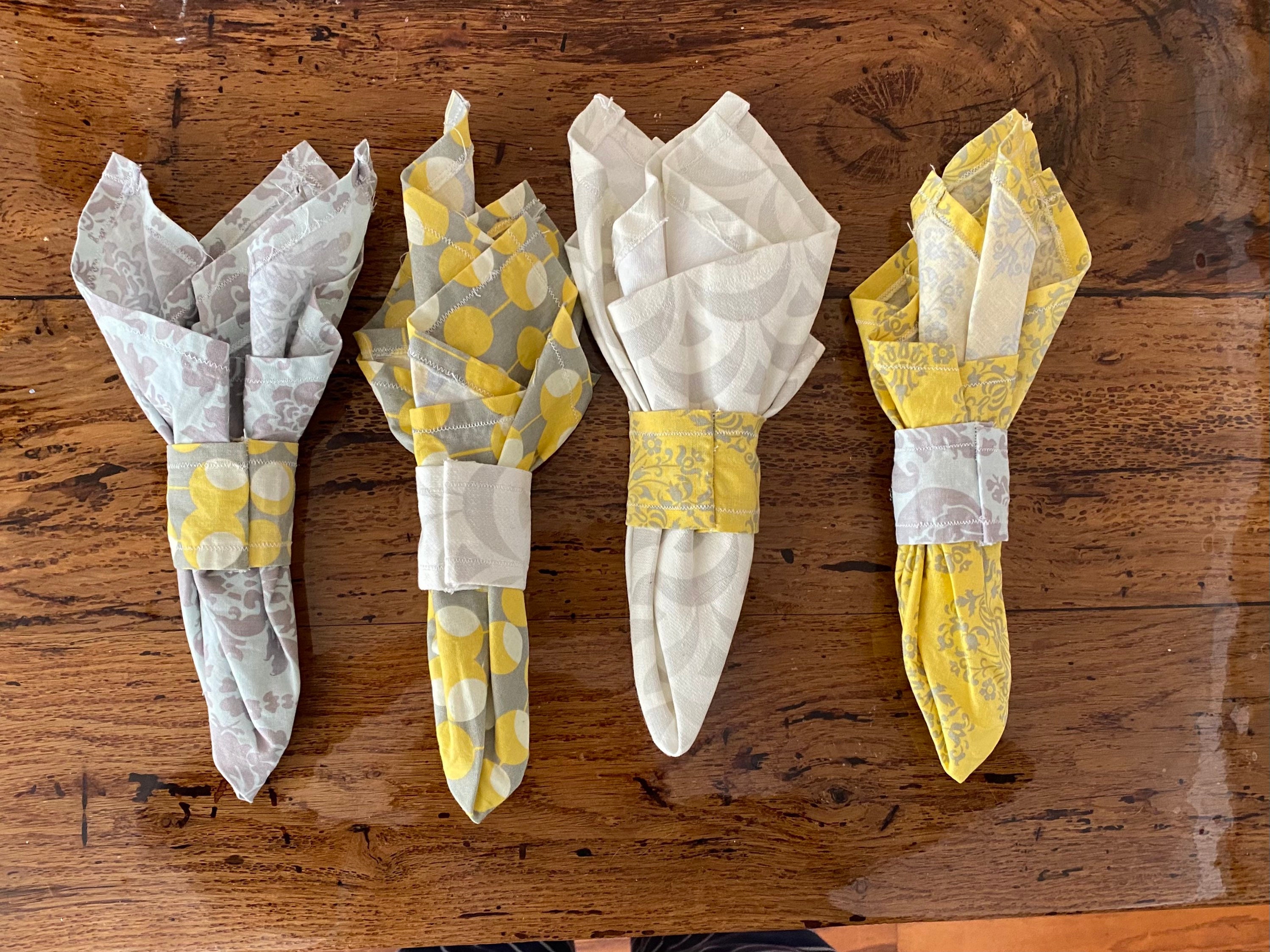 Vintage Brooch Napkin Rings with cloth napkins. Etsy