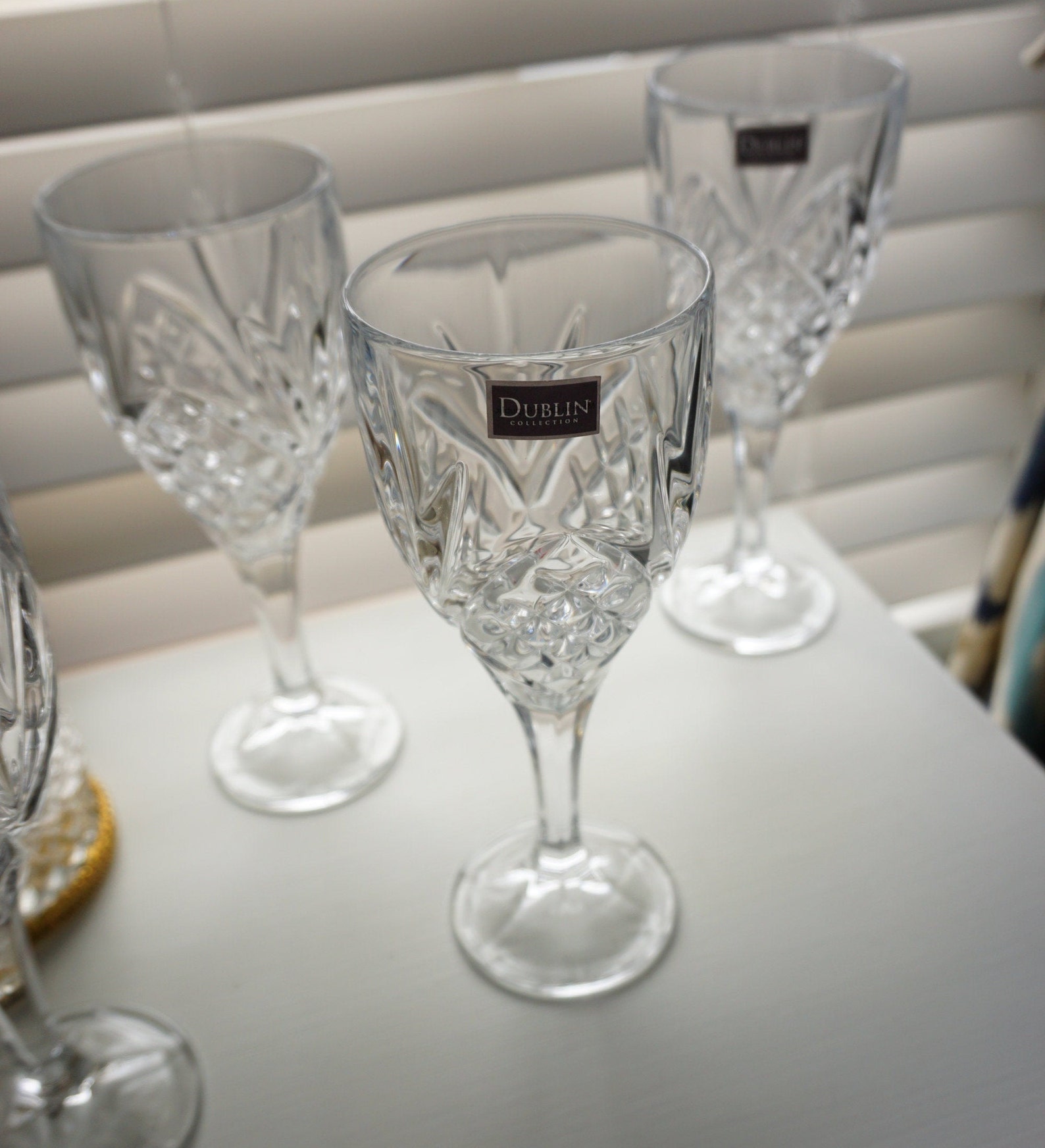 4 Godinger Collection Crystal Wine Glasses Etsy