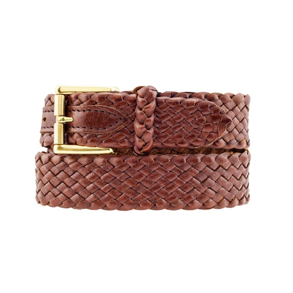 Squatter - Kangaroo Leather Belt - Plaited Mens Buckle (30mm Wide)