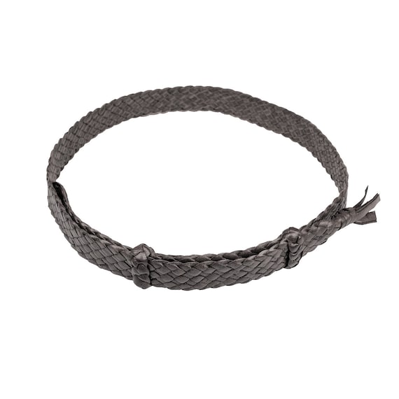 Wide Plait - Kangaroo Leather Hat Band - Flat Style - 22mm Wide