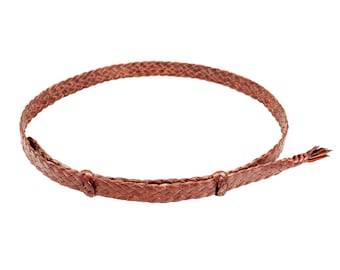 6 tresses - Bandeau pour chapeau en cuir de kangourou - Style plat - 17 mm de large