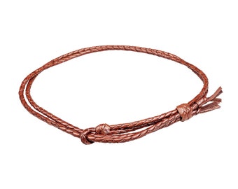 Double Round - Leather Hat Band | Braid Kangaroo Hatband - 10mm