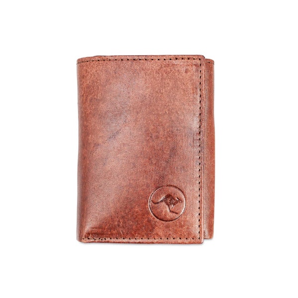 Genuine Kangaroo Leather Wallet Double Fold - RFID Protected