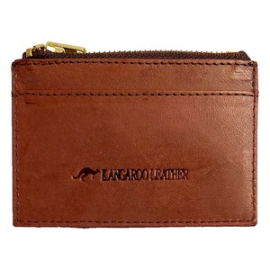 Portefeuille en cuir de kangourou véritable - Protection RFID, style fin, minimaliste