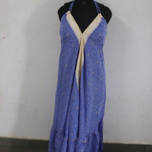 Indian silk dress,long halter dress,maxi dress bohochic, backless dress,beach dress boho dress Vneck dress