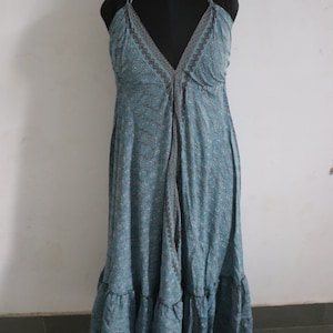 Indian silk dress,long halter dress,maxi dress bohochic, backless dress,beach dress boho dress Vneck dress