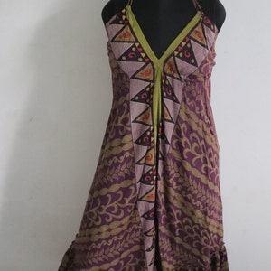 Indian silk dress,long halter dress,maxi dress bohochic, backless dress,beach dress boho dress Vneck dress