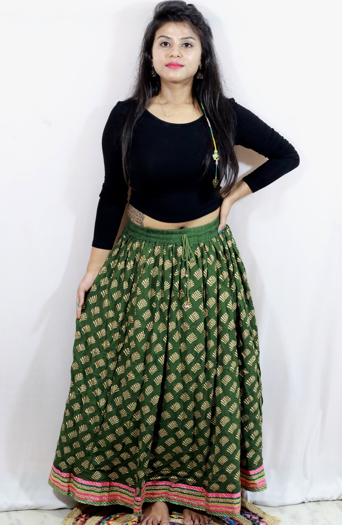 Women Long Skirt India Traditional Clothing Designer for | Etsy
