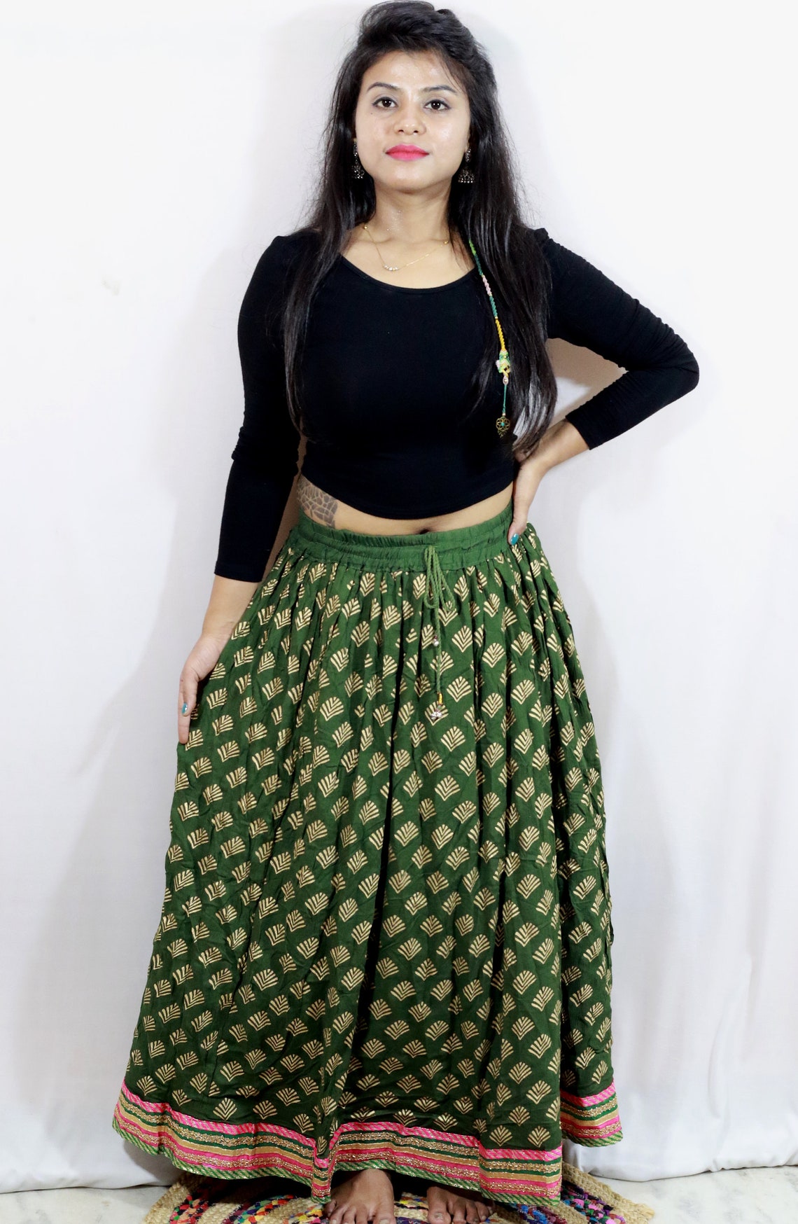 Women Long Skirt India Traditional Clothing Designer for Etsy