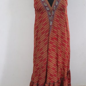 Indian silk dress,long halter dress,maxi dress bohochic, backless dress,beach dress boho dress Vneck dress