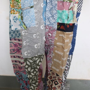 10 Stück Patchwork Patchwork Hosen mit Taschen Damen Frauen Patchwork Baumwolle Patchwork Patchwork Pajama Jogger indisch Handarbeit