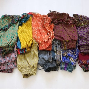 Assorted RUFFLE shorts Vintage silk shorts,summer shorts,night wear, baggy shorts booty shorts, rayon shorts (10 Pcs lot)