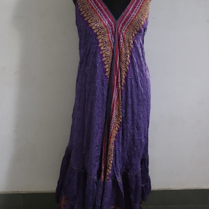 Indian silk dress,long halter dress,maxi dress bohochic, backless dress,beach dress boho dress Vneck dress
