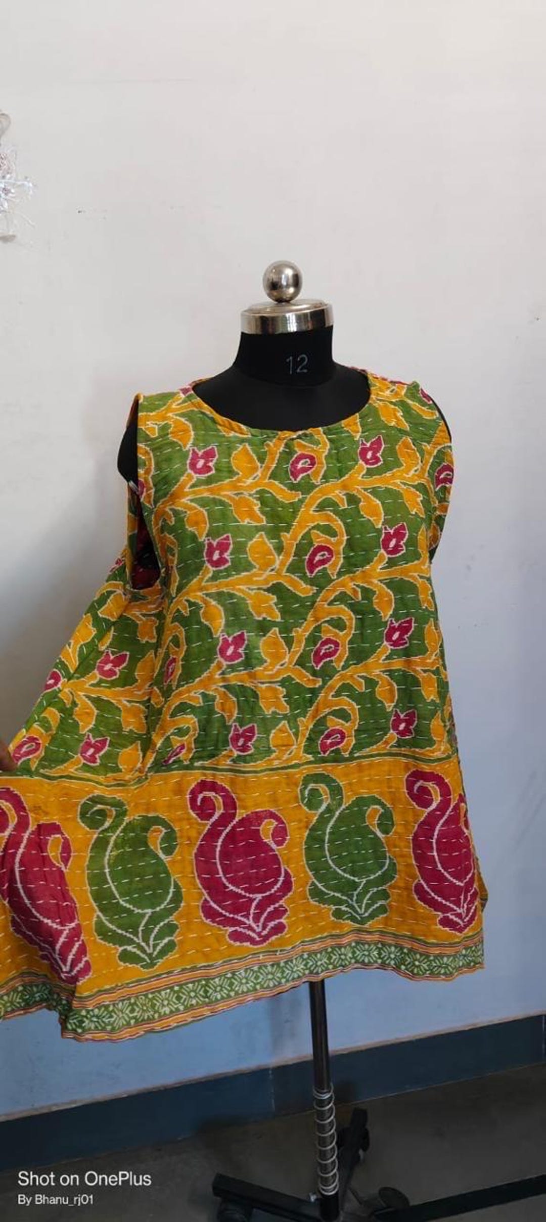 カンタキルト リバーシブル 羽織 ワンピース 民族 一点物 カンタキルト