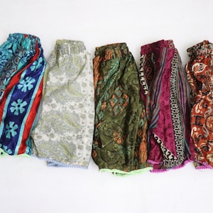 Assorted shorts Vintage silk shorts,summer shorts,night wear, baggy shorts booty shorts, rayon shorts (5 Pcs lot)