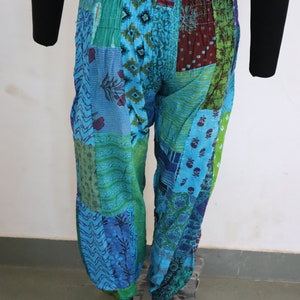 &quot;Patchwork Hose mit Taschen für Frauen vintage Baumwolle Patchwork Boho Pyjama Joggers indische handgemachte Yoga Hose.&quot;