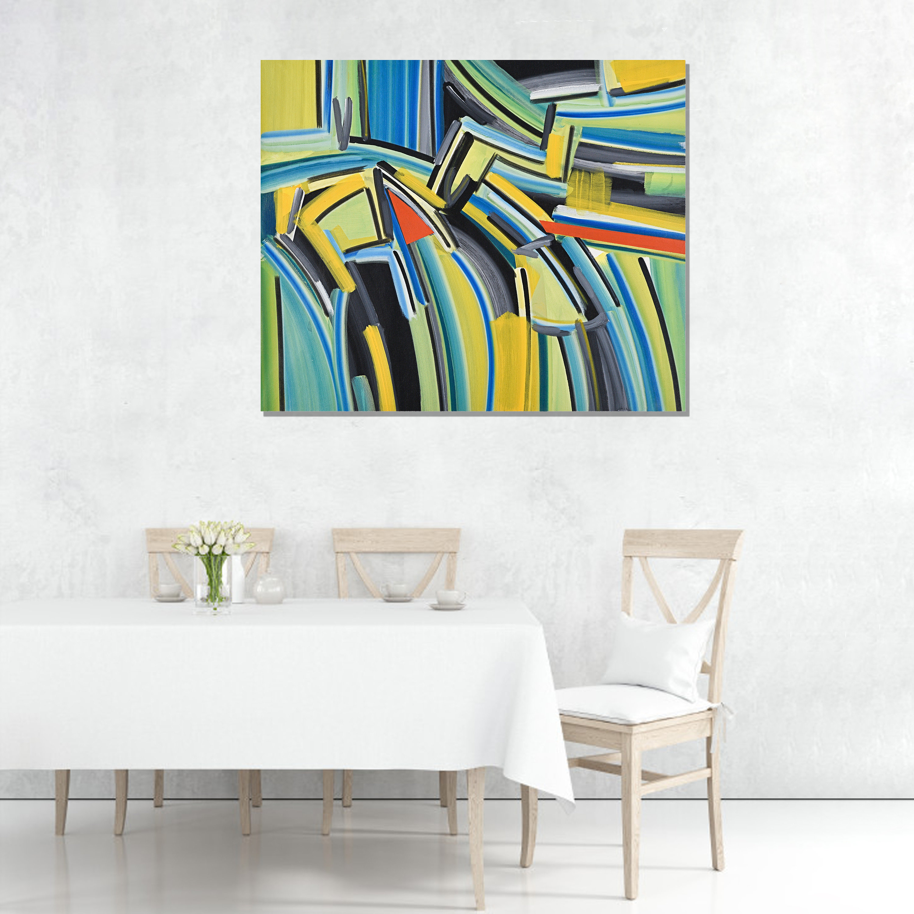 Green Abstract Art Etsy Abstract Geometric Art Large Etsy UK