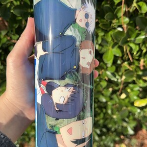 Anime Inspired Tumbler | Sublimation Anime Tumbler |  20 oz Skinny Tumbler | Manga Inspired Tumbler  | Sorcerer | Gojo and friends