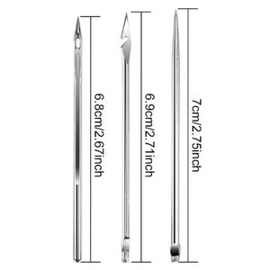 May include: Three silver metal tools with pointed tips. The tools are 6.8 inches, 6.9 inches, and 7 inches long.