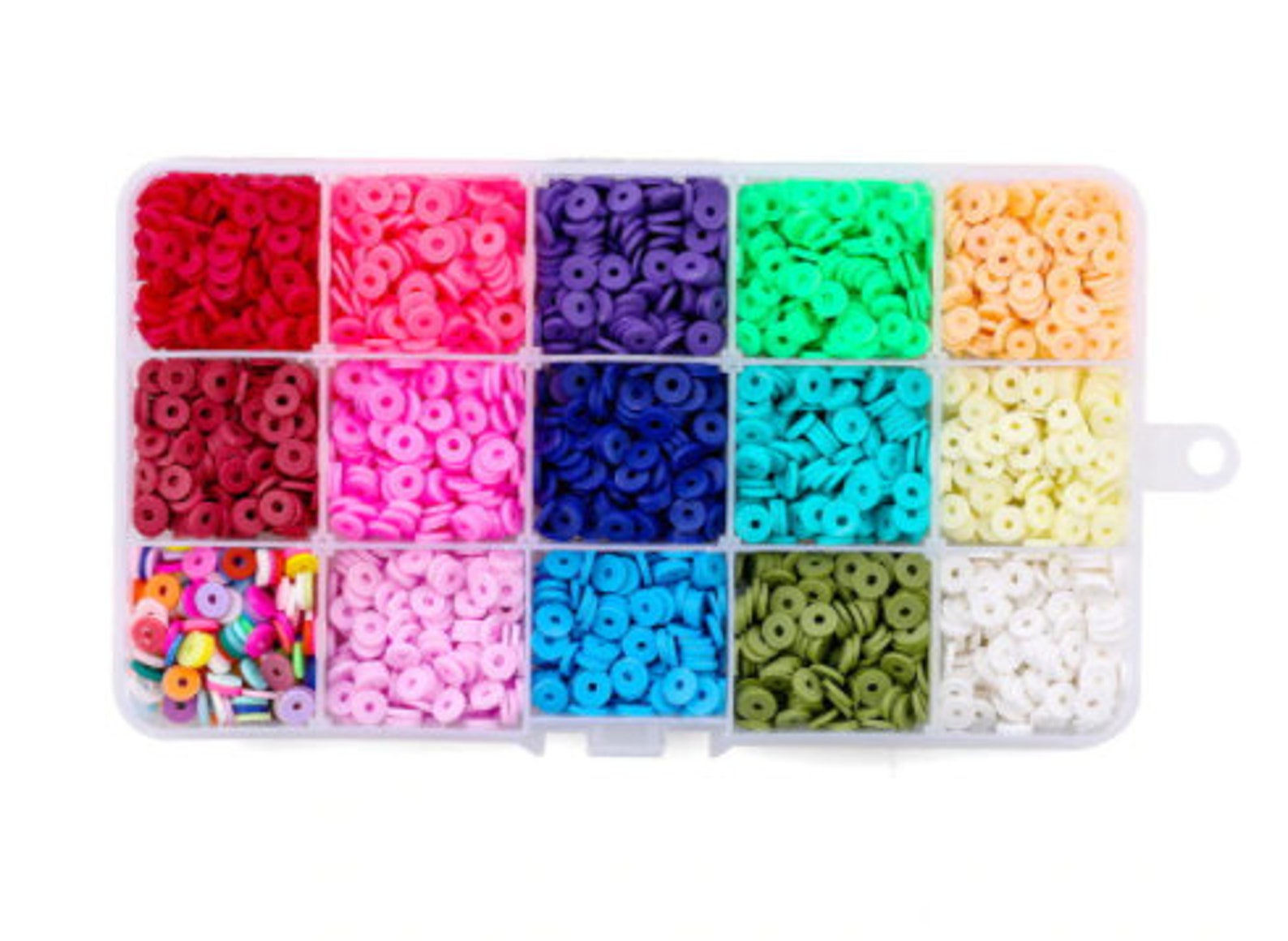 Flat Round Polymer Clay Spacer Beads Craft Kit with Pendant Etsy