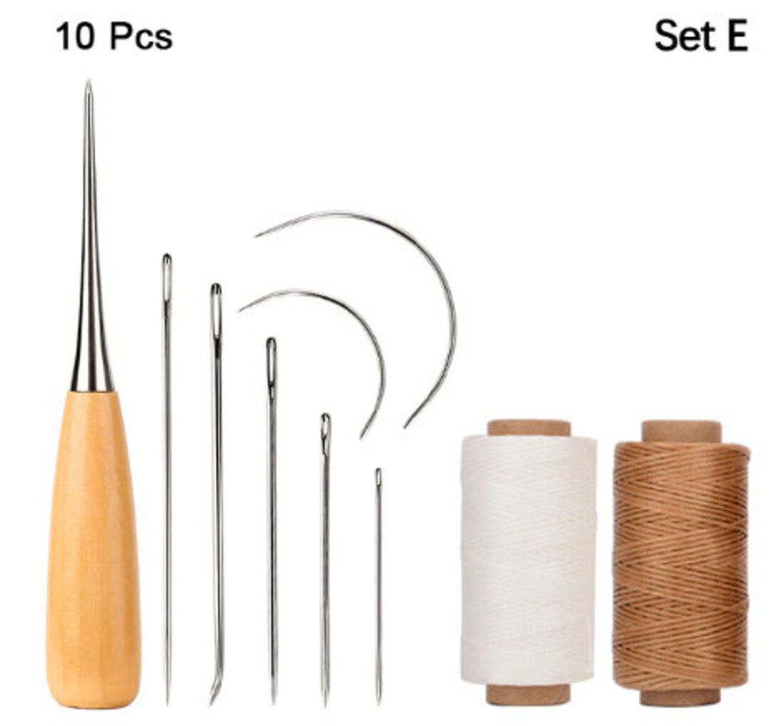 Leather Craft Sewing Kit Waxed Thread Hand Quilting Needles Sewing Awl