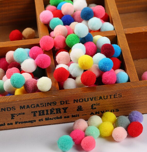 Multicolour Mini Pom Poms Handmade Diy Art Crafts Material Etsy