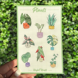 Assorted Plant Stickers Set | Cute Potted Plant Decals | Botanical Vinyl Collection | Gardener Gift | Home & Office Decor