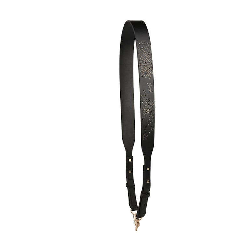 MK Fireworks strap adjustable leather crossbody bag strap stars adjust shoulder bag strap lights leather bag strap