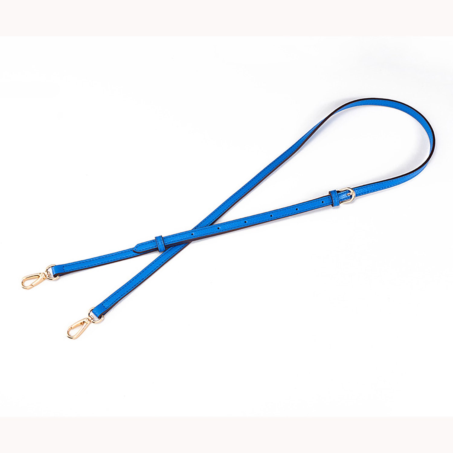 Blue leather adjustable bag strap crossbody bag strap shoulder Etsy