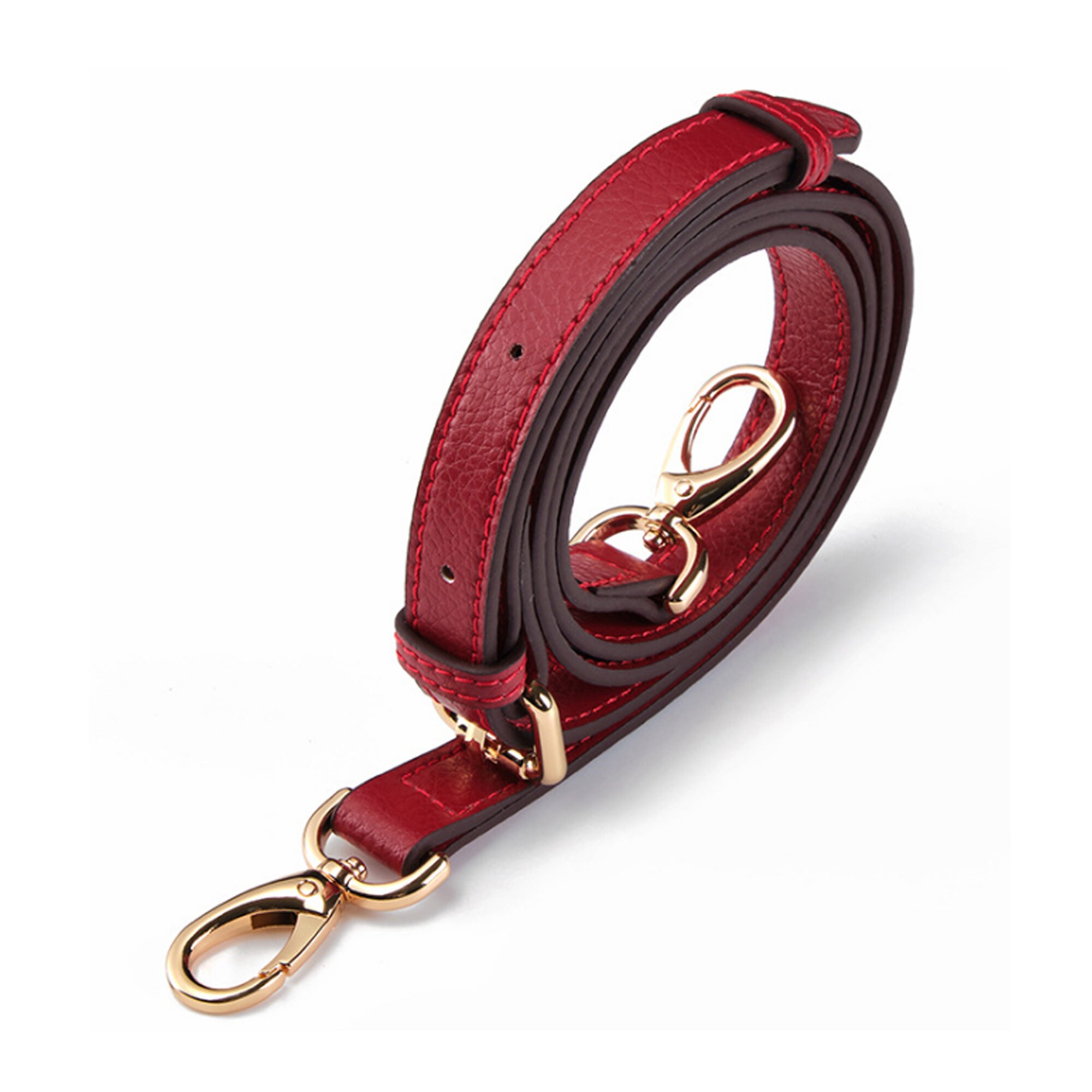 Wine red leather adjustable bag strap crossbody bag strap Etsy