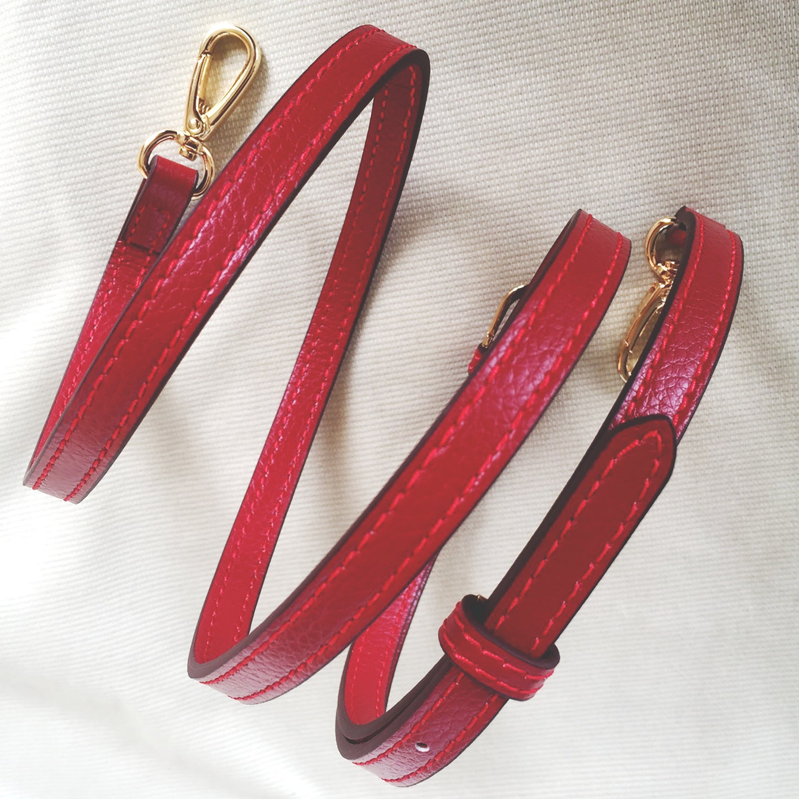 Wine Red Leather Adjustable Bag Strap Crossbody Bag Strap Etsy