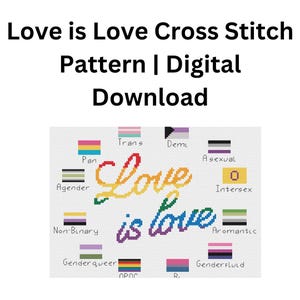 Love is Love Kreuzstich PDF-Muster