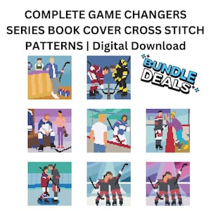 Komplettes Kreuzstichmuster der Game-changer Serie | 8 Buch Cover Muster | Digitales PDF