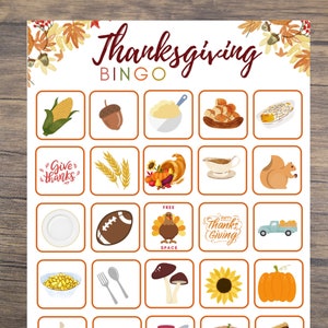 Thanksgiving Bingo, Thanksgiving Bingo for Kids, Printable Thanksgiving Bingo, Thanksgiving Bingo Game, Fall Bingo, Thanksgiving Games Bingo