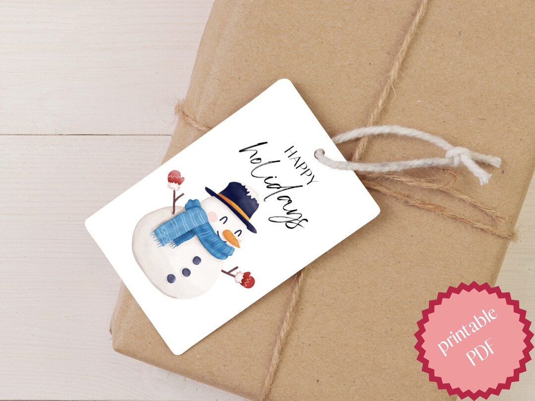 Holiday Snowman Gift Tags, Christmas Gift Tags, Printable Gift Tags ...