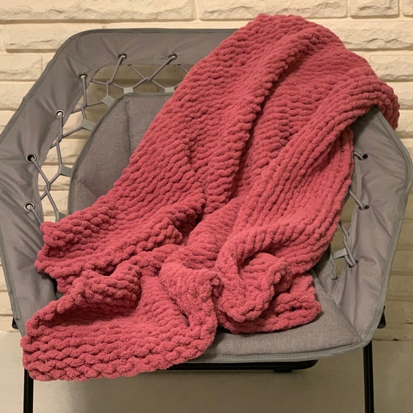 Hand Knit Throw Etsy