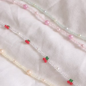 Trendy Seed Bead Pearl/Cherry Necklace/Anklet/Bracelet/Waist Chain