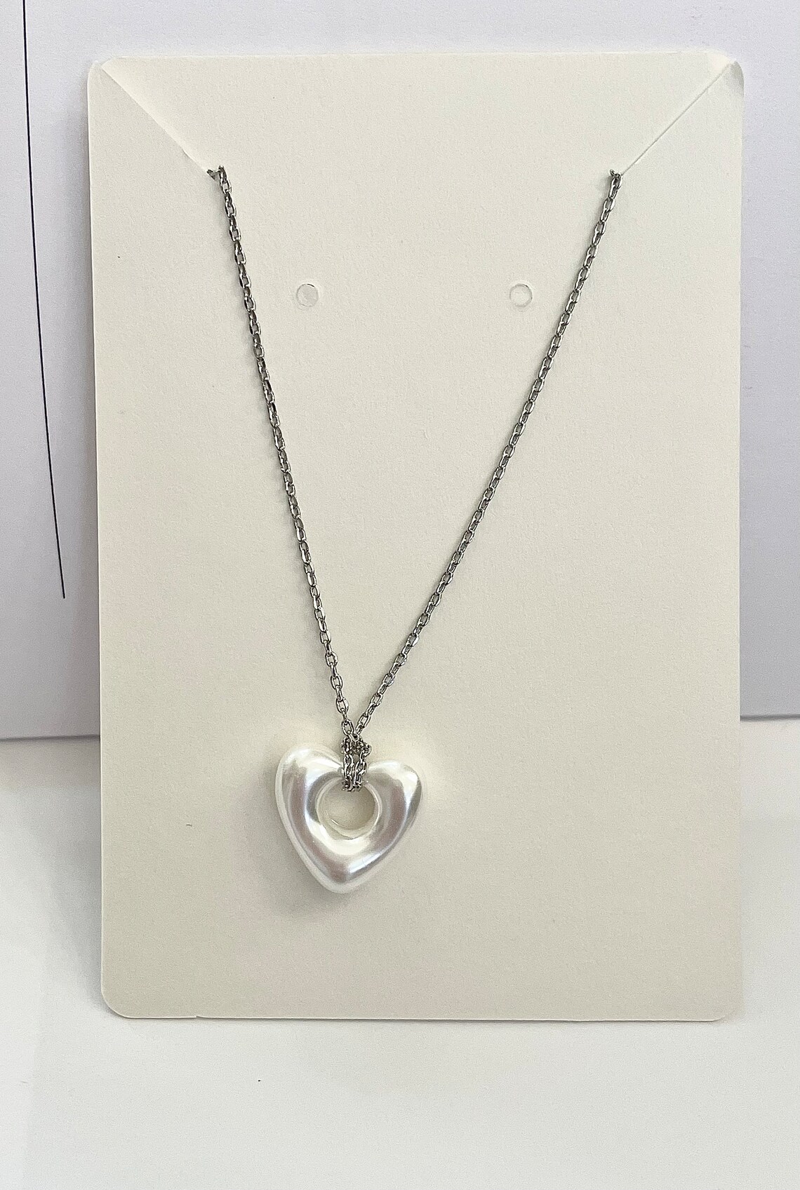 Antiqued Gold Puffy Heart Mixed Chain Necklace main image 1