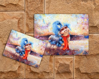 Labyrinth Worm Art Print: Hand-Signed Glitter Giclee