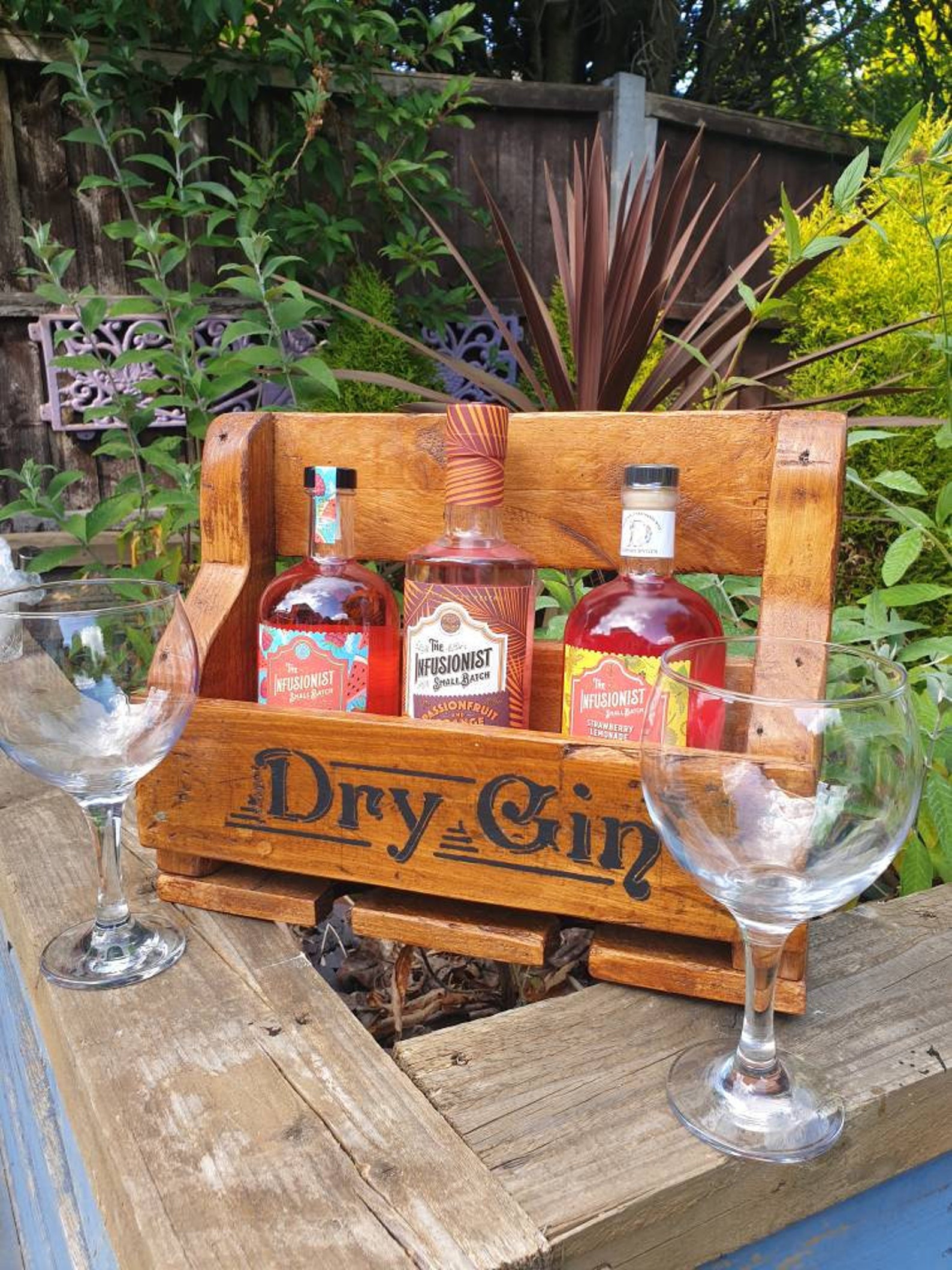 Handmade Pallet Wood Gin Drinks Rack Perfect Gift Idea Home Etsy