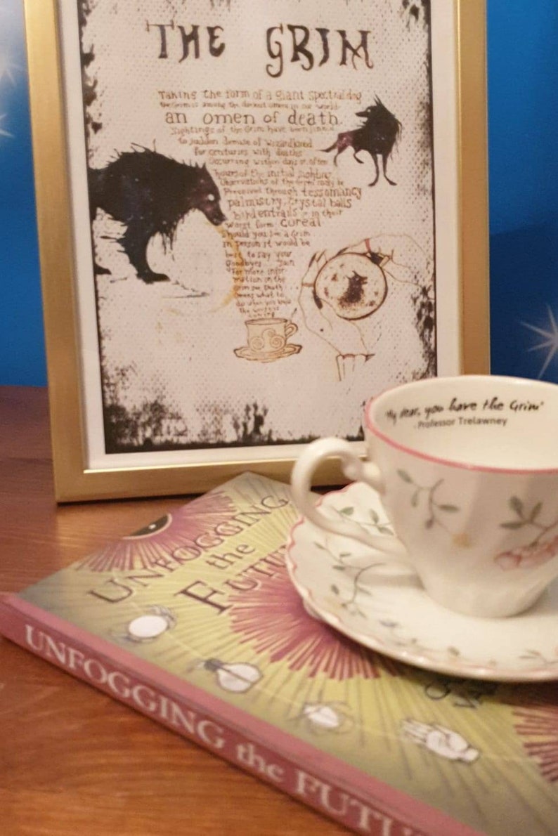Harry potter Grim tea cup grim art work and a notebook in Etsy