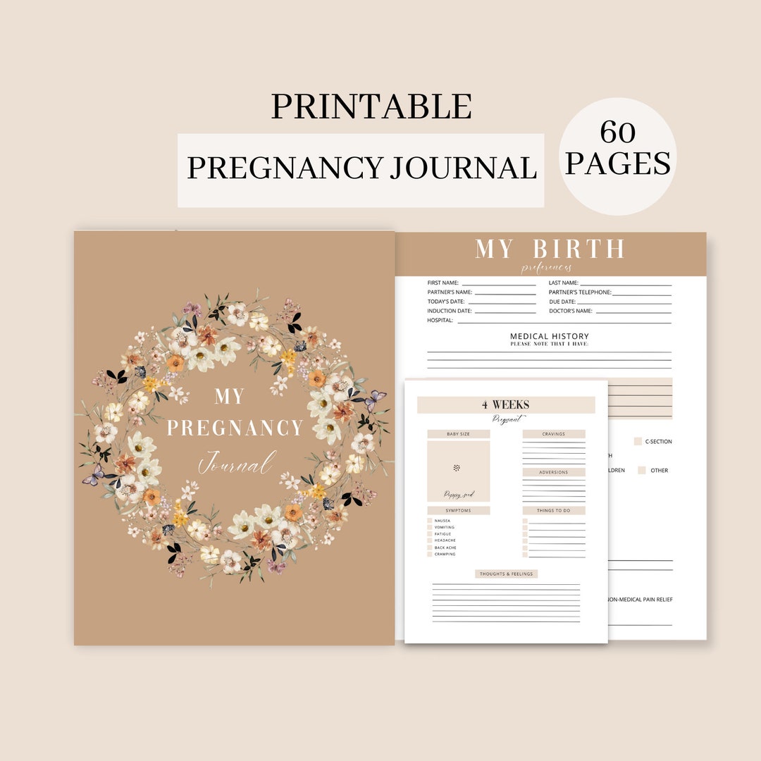 Pregnancy Journal, Printable Pregnancy Journal Template, Pregnancy ...