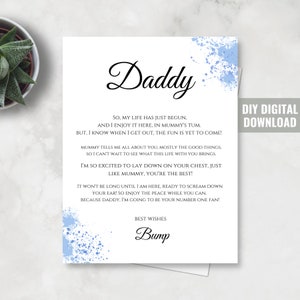 Funny Daddy To Be Poem Pregnancy Announcement,  Father's Day Printable, Pregnancy Reveal, Daddy to be, To Daddy from bump