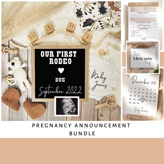 Western Digital Pregnancy Announcement Bundle Birth Plan Etsy