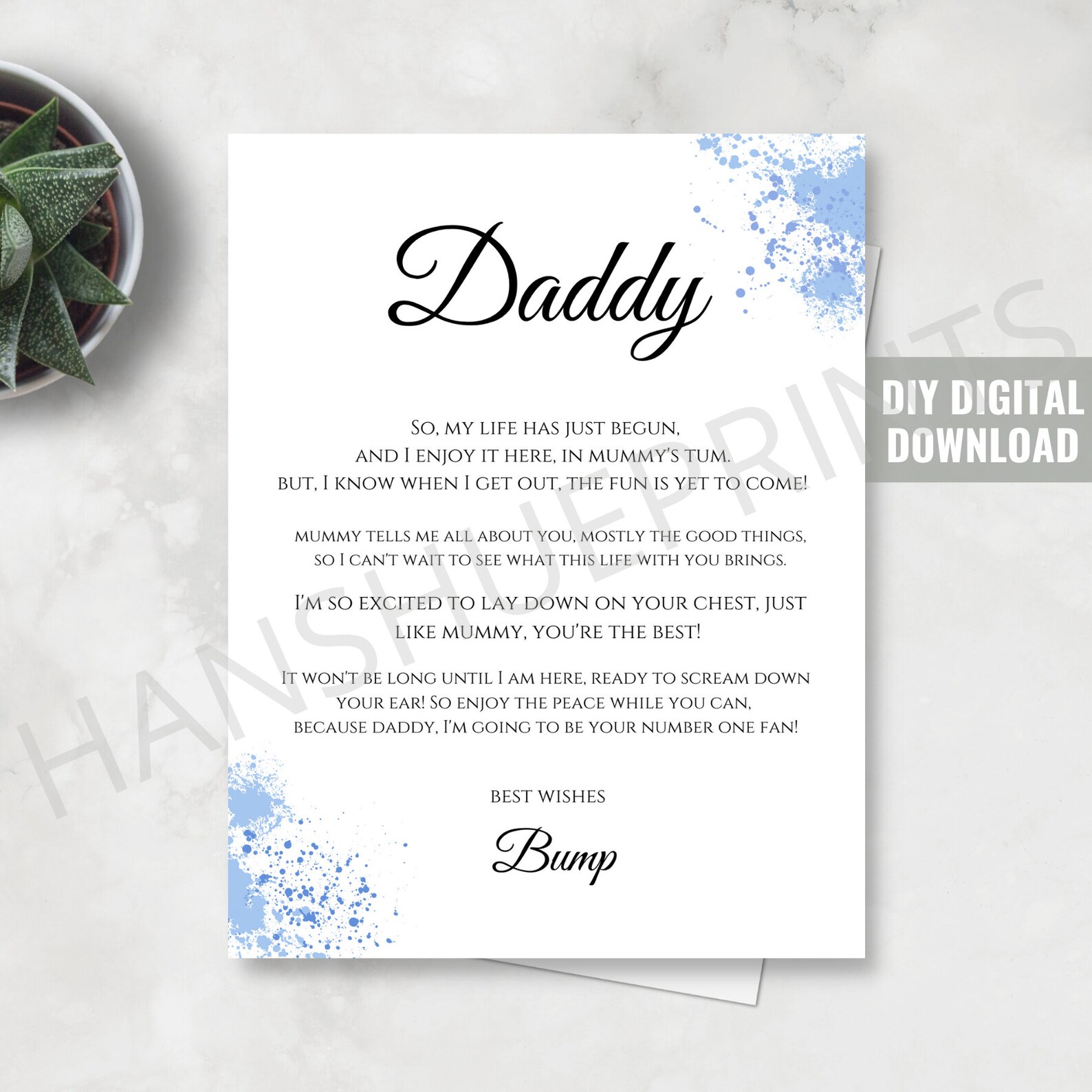 Funny Daddy to Be Poem Pregnancy Announcement Father's Etsy