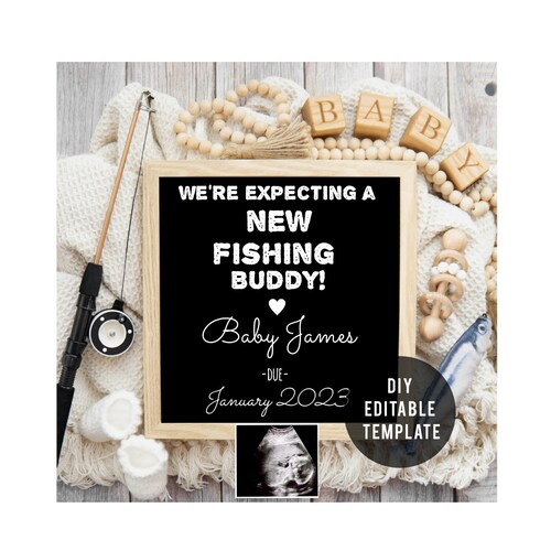 New Fishing Buddy Digital Pregnancy Announcement Digital for - Etsy