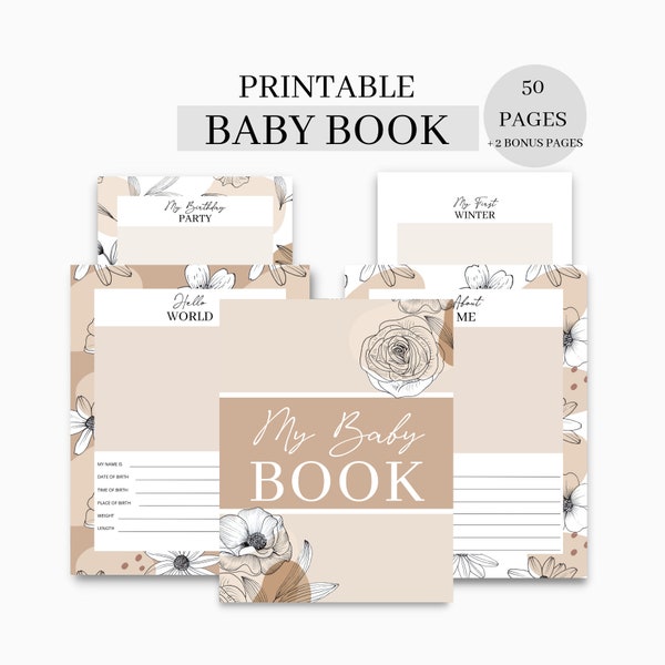 Printable Baby Book - Etsy
