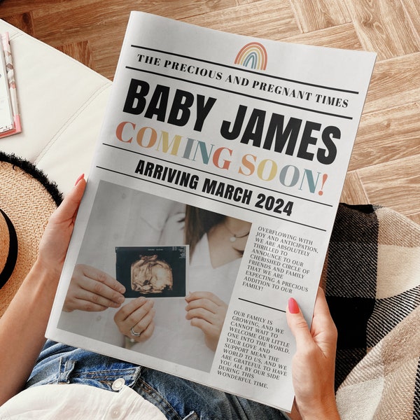 Newspaper Baby Announcement Etsy