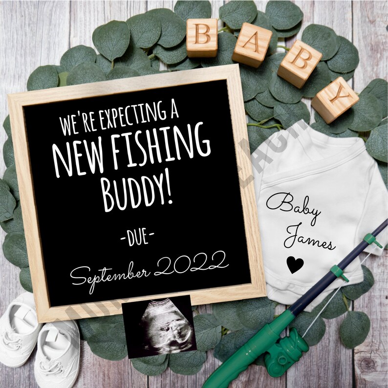 New Fishing Buddy Digital Pregnancy Announcement, Digital for Social ...
