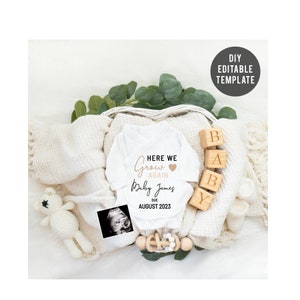 Digital Pregnancy Announcement, Gender Neutral, Second Baby Pregnancy Announcement, Letter Board